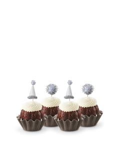 Chocolate Chocolate Chip Silver Sparkle Hats and Poms Bundtinis®