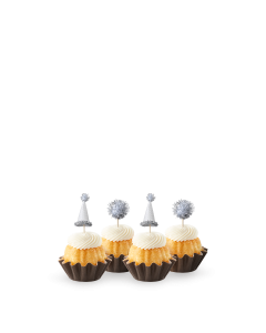 Classic Vanilla Silver Sparkle Hats and Poms Bundtinis® 