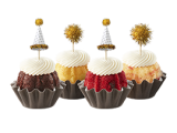 Gold Sparkle Hats and Poms (Includes 12)