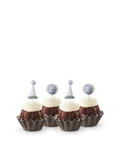 Chocolate Chocolate Chip Silver Sparkle Hats and Poms Bundtinis®