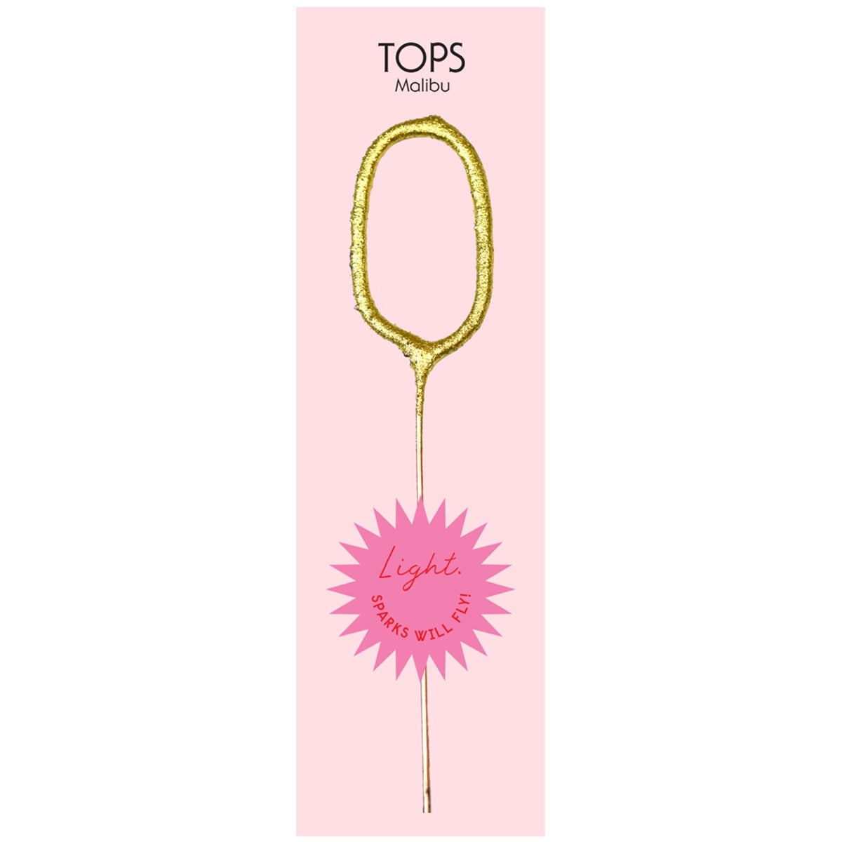 TOPS Malibu "0" Sparkler Candle