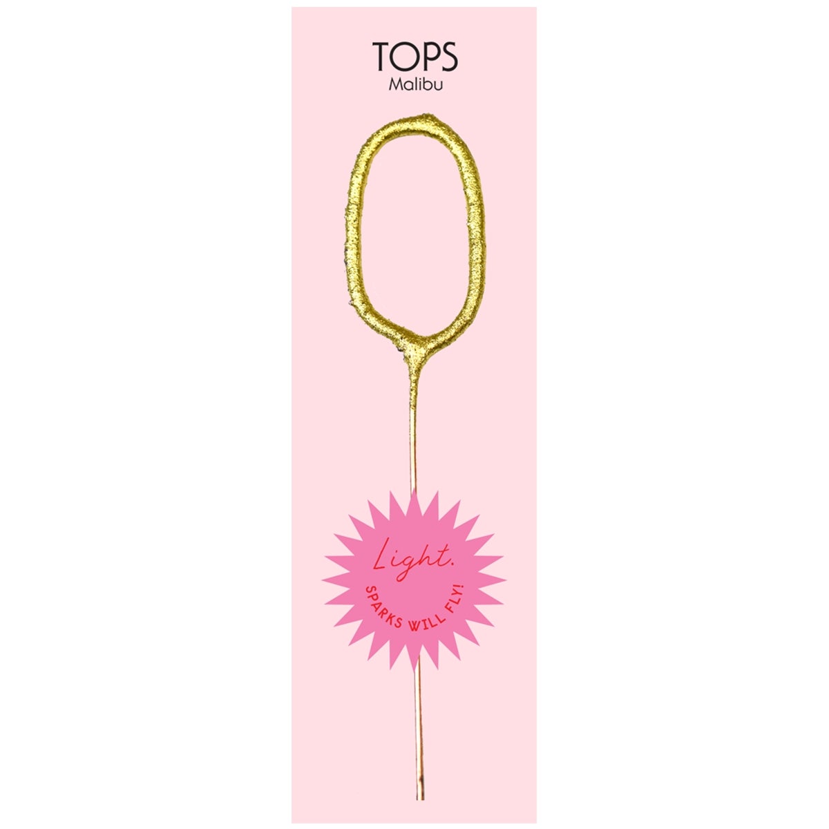 TOPS Malibu "0" Sparkler Candle