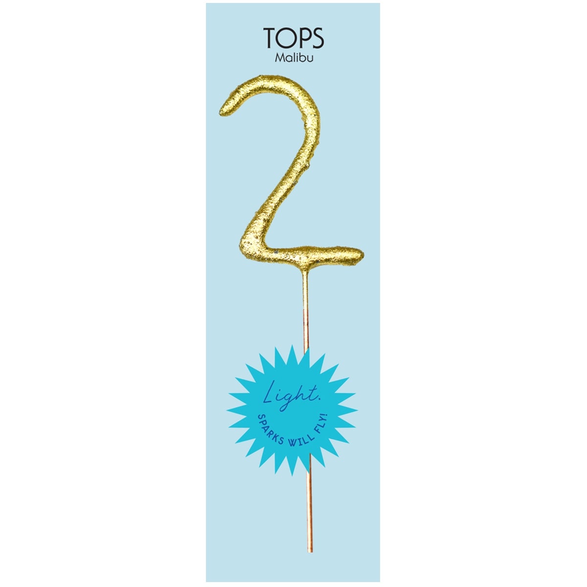 TOPS Malibu "2" Sparkler Candle