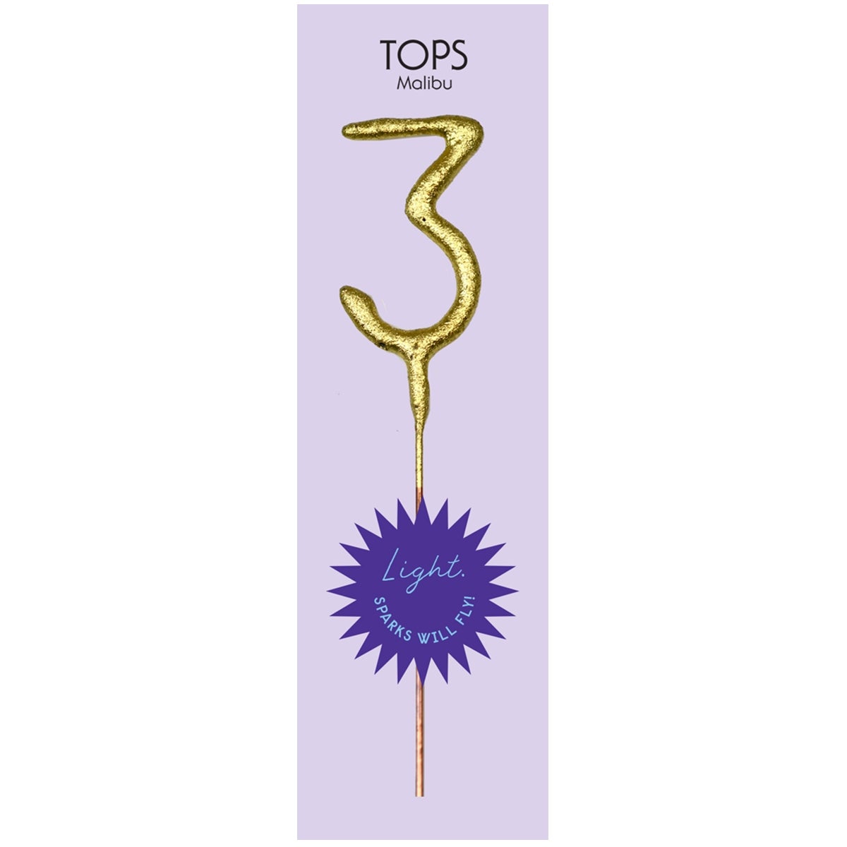 TOPS Malibu "3" Sparkler Candle