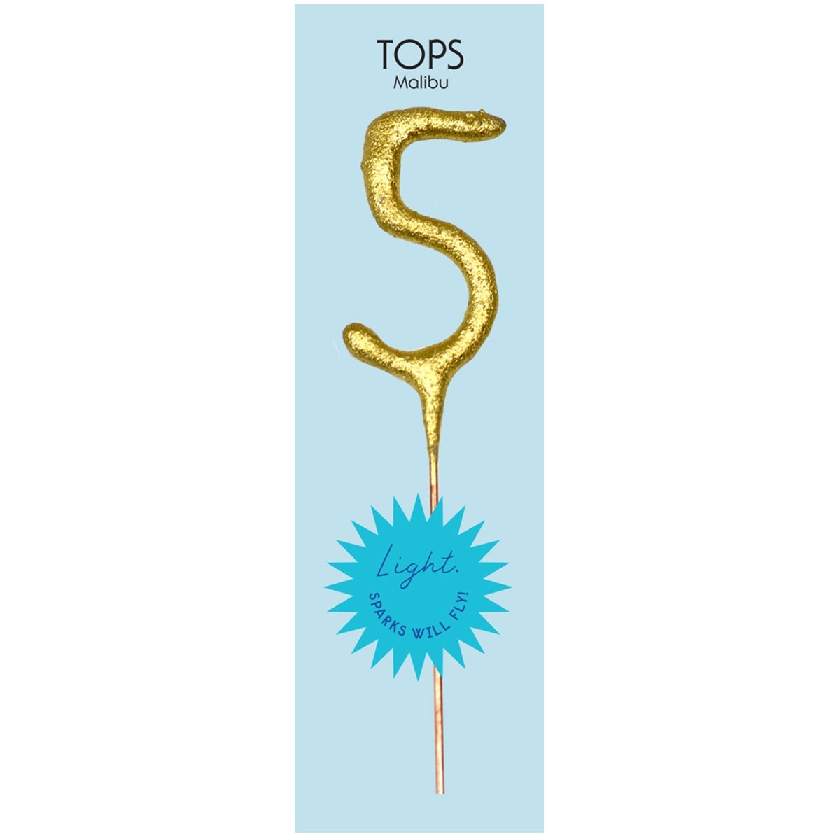 TOPS Malibu "5" Sparkler Candle