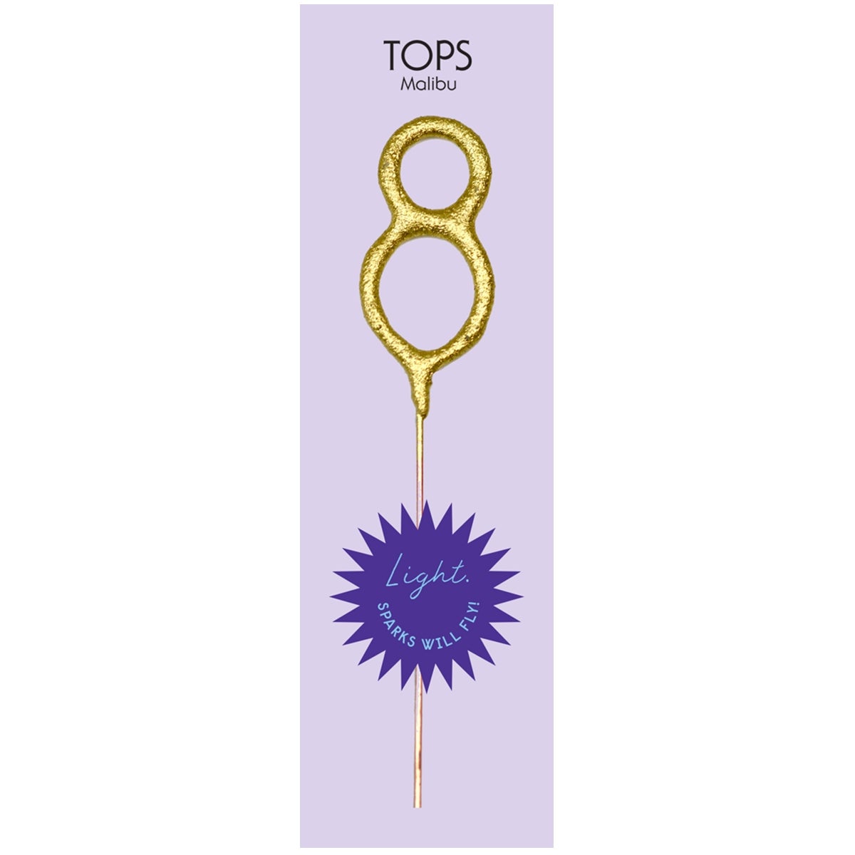 TOPS Malibu "8" Sparkler Candle