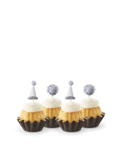 Classic Vanilla Silver Sparkle Hats and Poms Bundtinis®