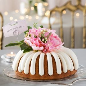 Love cake with flower on top