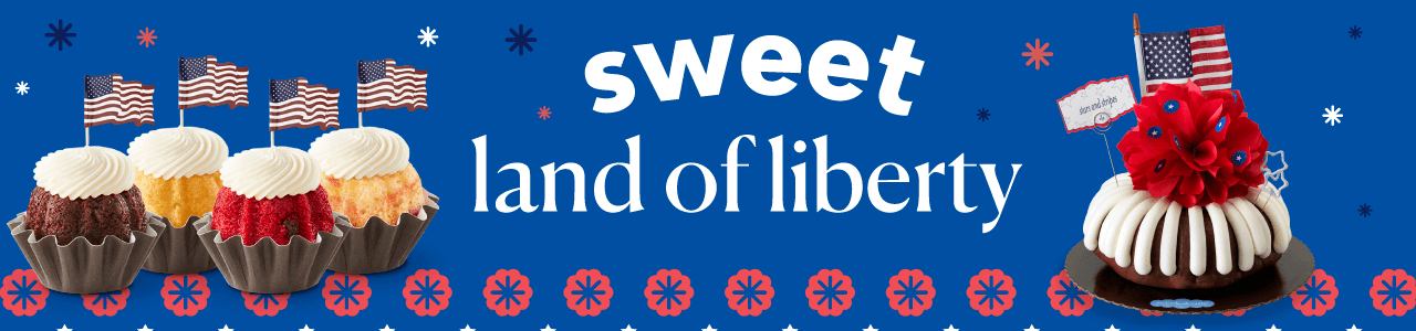 sweet land of liberty featuring Patriotic Bundt Cake and Waving Flags Bundtinis