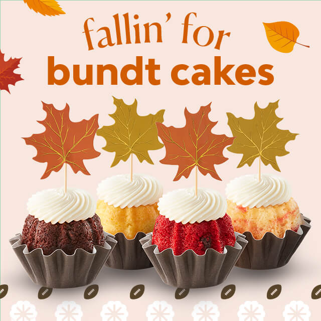 fallin' for bundt cakes featuring Fall Leaves Bundtinis