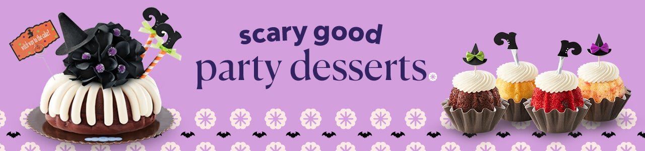 scary good party deserts featuring Witch Way to the Cake? Bundt Cake and Witches Hats & Boots Bundtinis