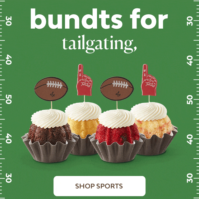 bundts for tailgating, watch parties and post-game treats featuring MVP Football Bundt Cake and Football Bundtinis - Shop Sports