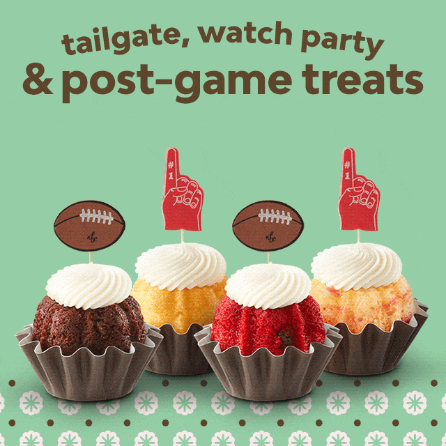 Occasion Sport - tailgate, watch party, and post-game treats Featuring MVP - Football Bundt Cake and Football Bundtinis