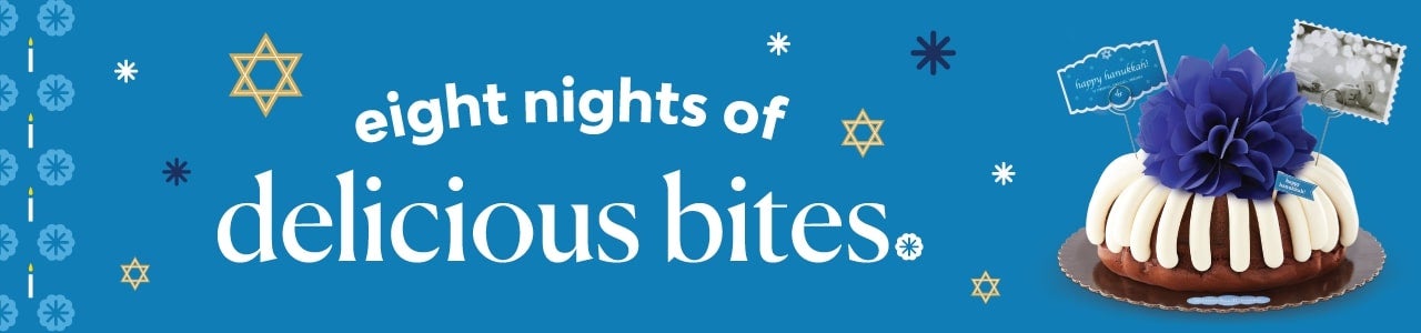 eight nights of delicious bites featuring happy hanukkah bundt cake