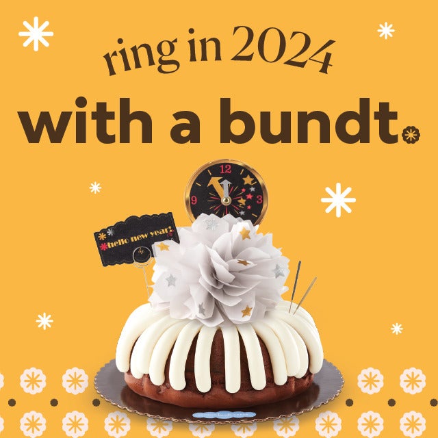 ring in 2024 with a bundt featuring Hello New Year Bundt Cake