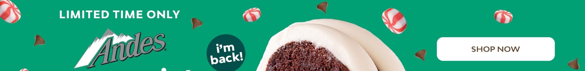 Limited tine only! I'm back! Andes Peppermint Chocolate Chip. Shop Holidays