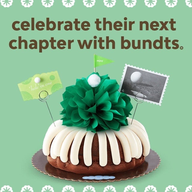 celebrate their next chapter with bundts featuring 'hole' in one bundt cake