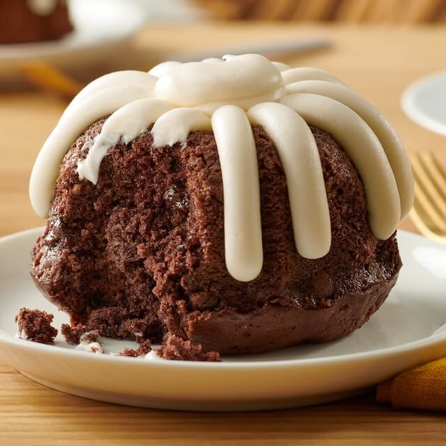 Individual Chocolate Bundtlet showing the middle of the cake - Shop Bundtlets & Towers