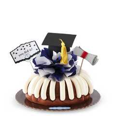 Bundt Cake with graduation hat decoration