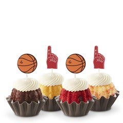 Assorted Bundtinis with Basketball and Foam finger Bundtini toppers